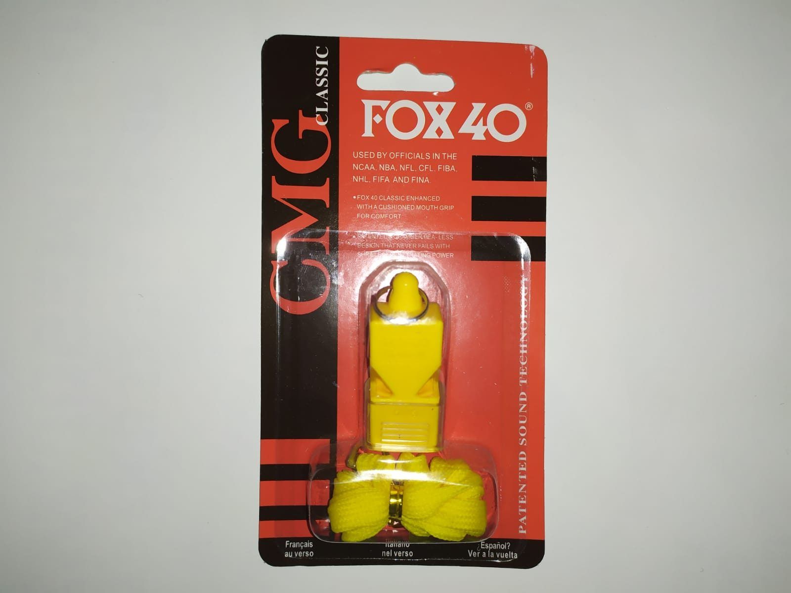 Silbato Fox40 - CMG con protección en boquilla - amarillo