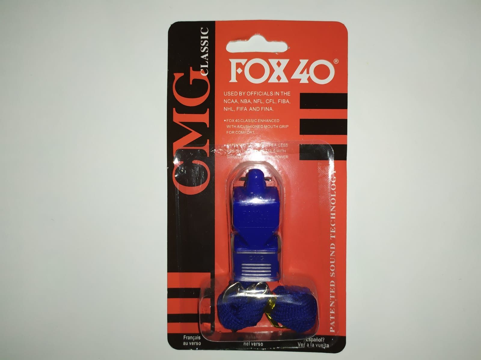 Silbato Fox40 - CMG con protección en boquilla - azul