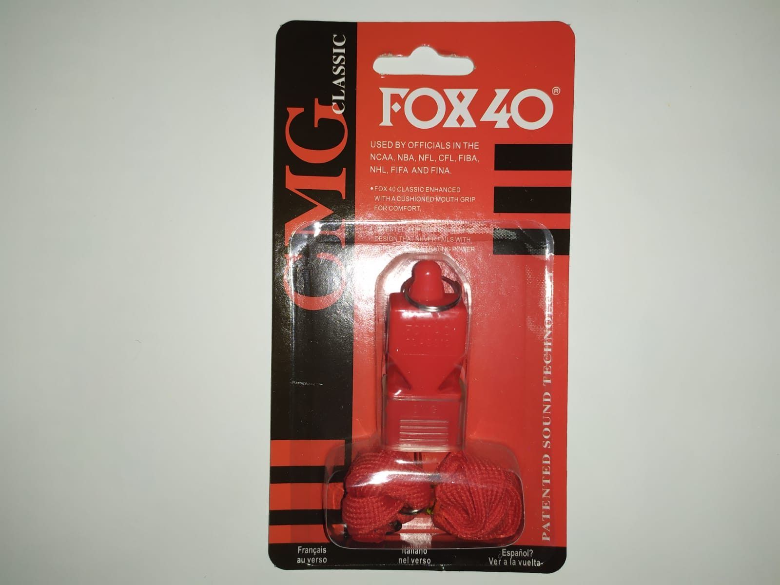 Silbato Fox40 - CMG con protección en boquilla - rojo